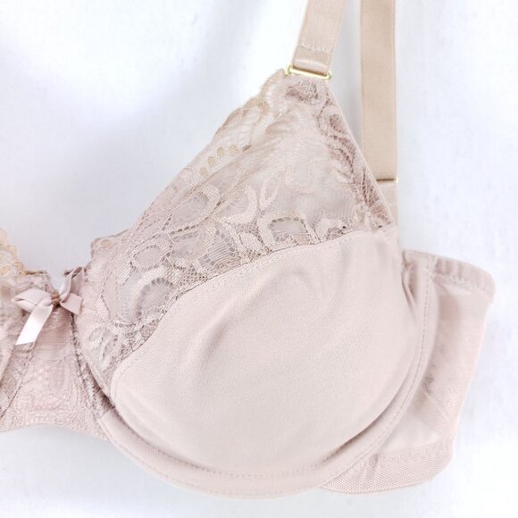 Glamorise Convertible Racerback Lace Bra Size 40B Nude Adjustable Straps - Picture 4 of 6